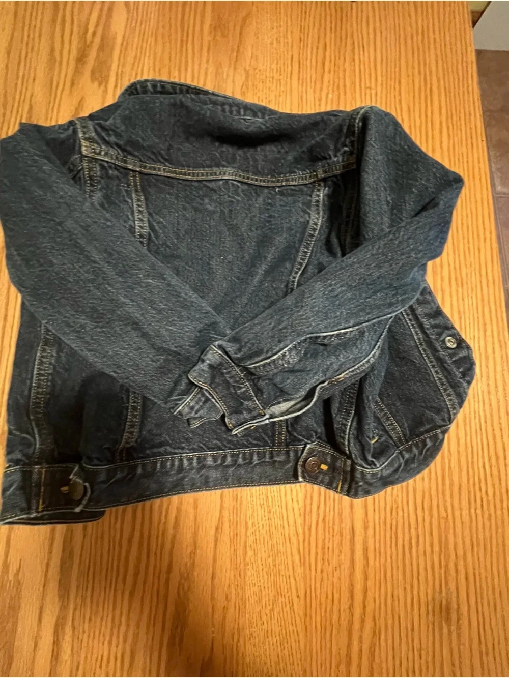 OshKosh B'Gosh Jacket Boys 6 Youth Blue Denim Trucker Dark Wash Button Front